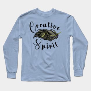 Creative Spirit Feather Design Long Sleeve T-Shirt